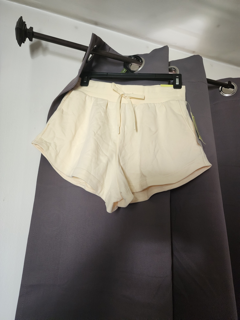 Women's Light Yellpw  Athletic Knit Drawstring Shorts